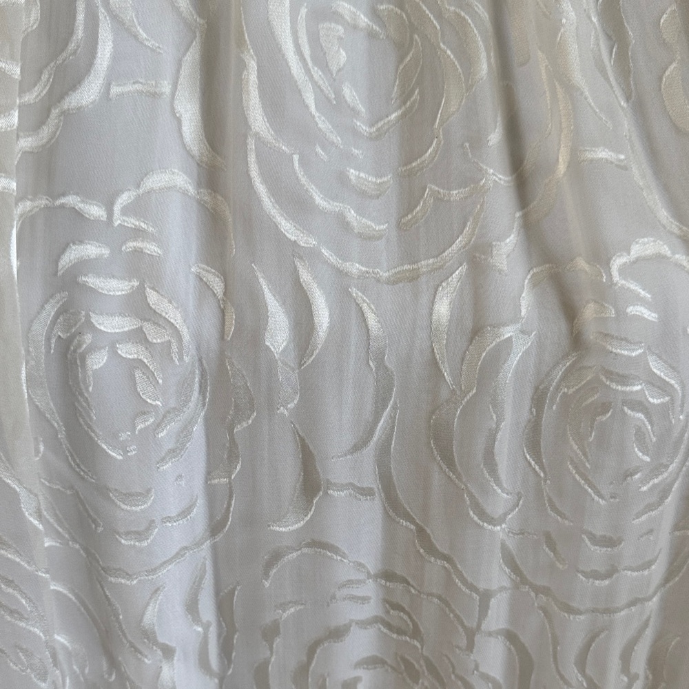 BCBGMaxAzaria Sz 2 Vintage White Ivory Gown Embroidered Floral Silk Maxi Dress - Picture 13 of 17